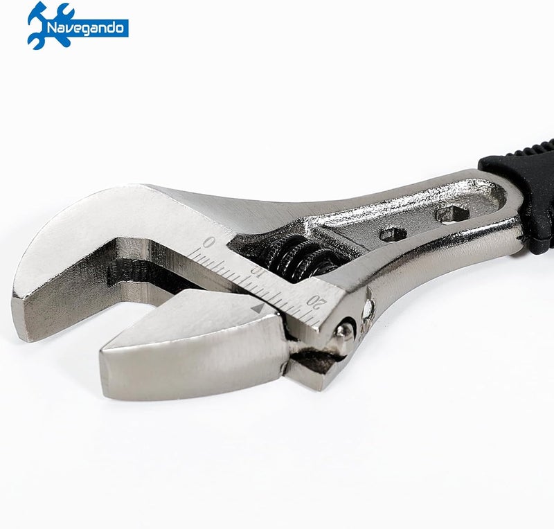 Navegando 6-Inch Adjustable Wrench, Adjustable Spanner for Tight Spaces, High Carbon Steel with Non-Slip Grip, Fits M6 to M12 Bolts (6-19mm Nuts), Perfect for Plumbing & Automotive Repair - Image 4